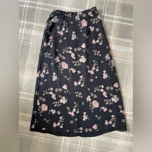 VTG Talbots 100% silk hydrangea floral midi skirt 8